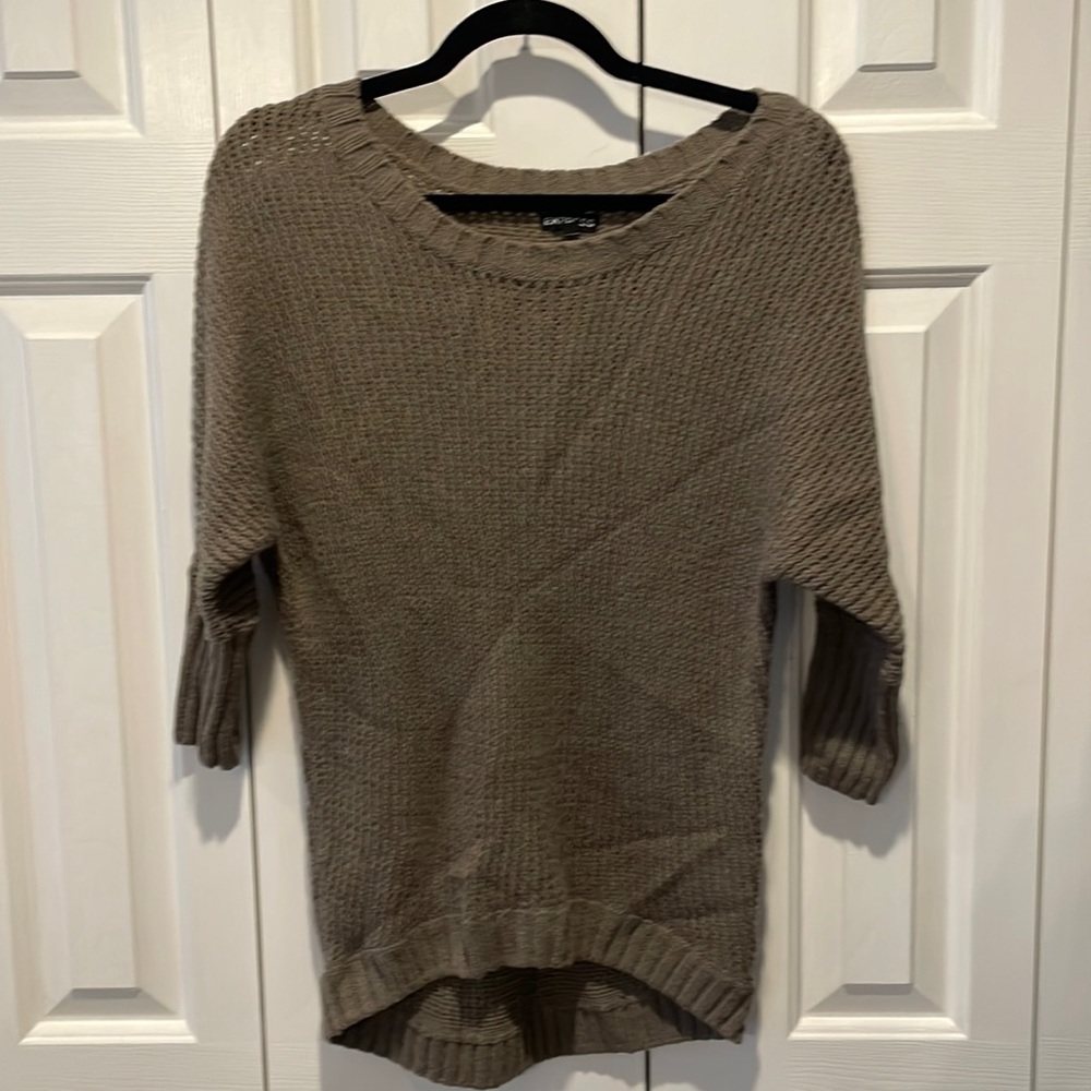 Express Taupe 3/4 Sleeve Sweater